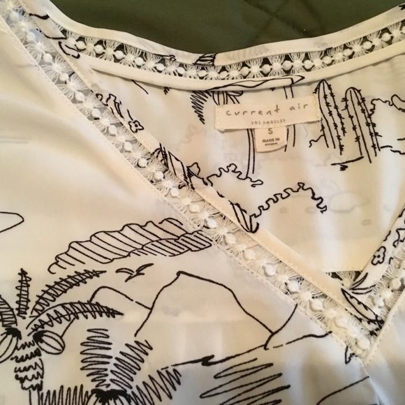 Current Air|Anthropologie Sleeveless Top white desert print - Picture 10 of 11